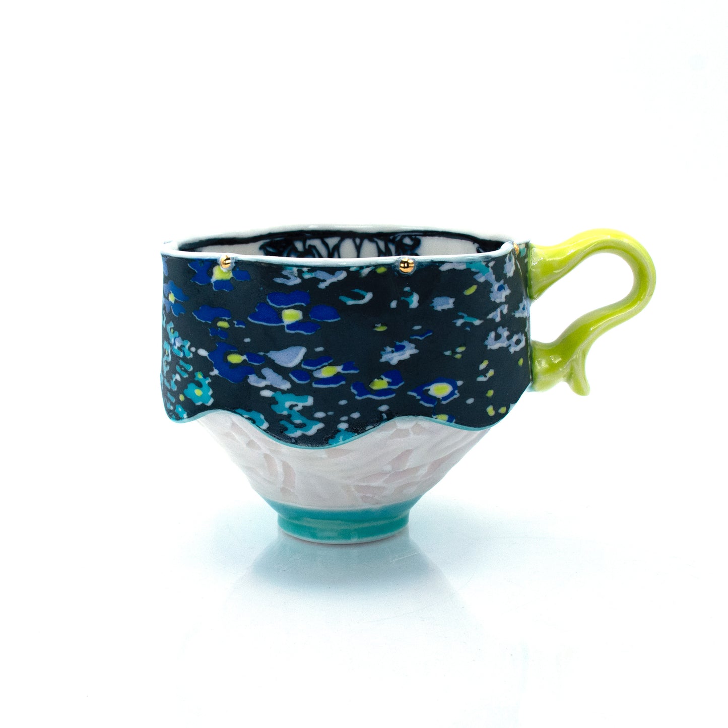 Blue Floral Latte Mug