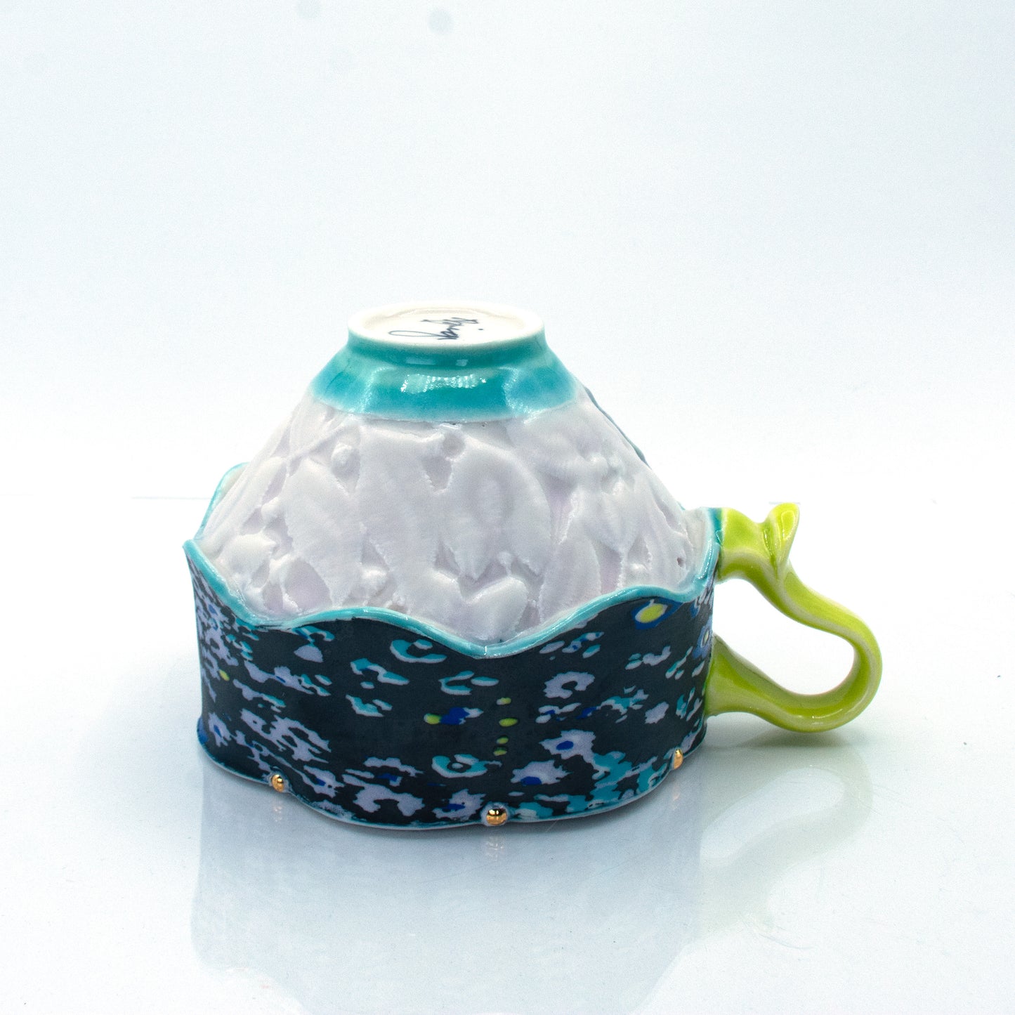Blue Floral Latte Mug