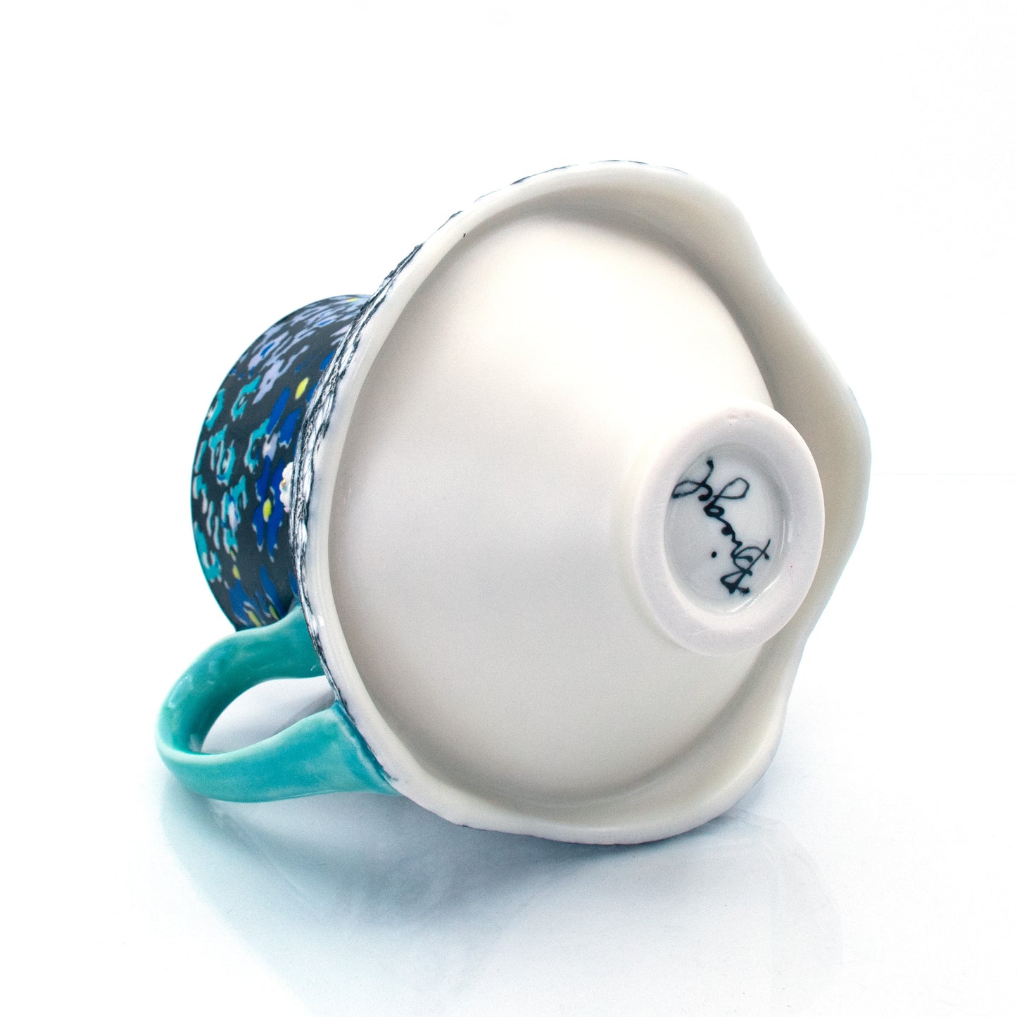 Blue Floral Skirted Mug