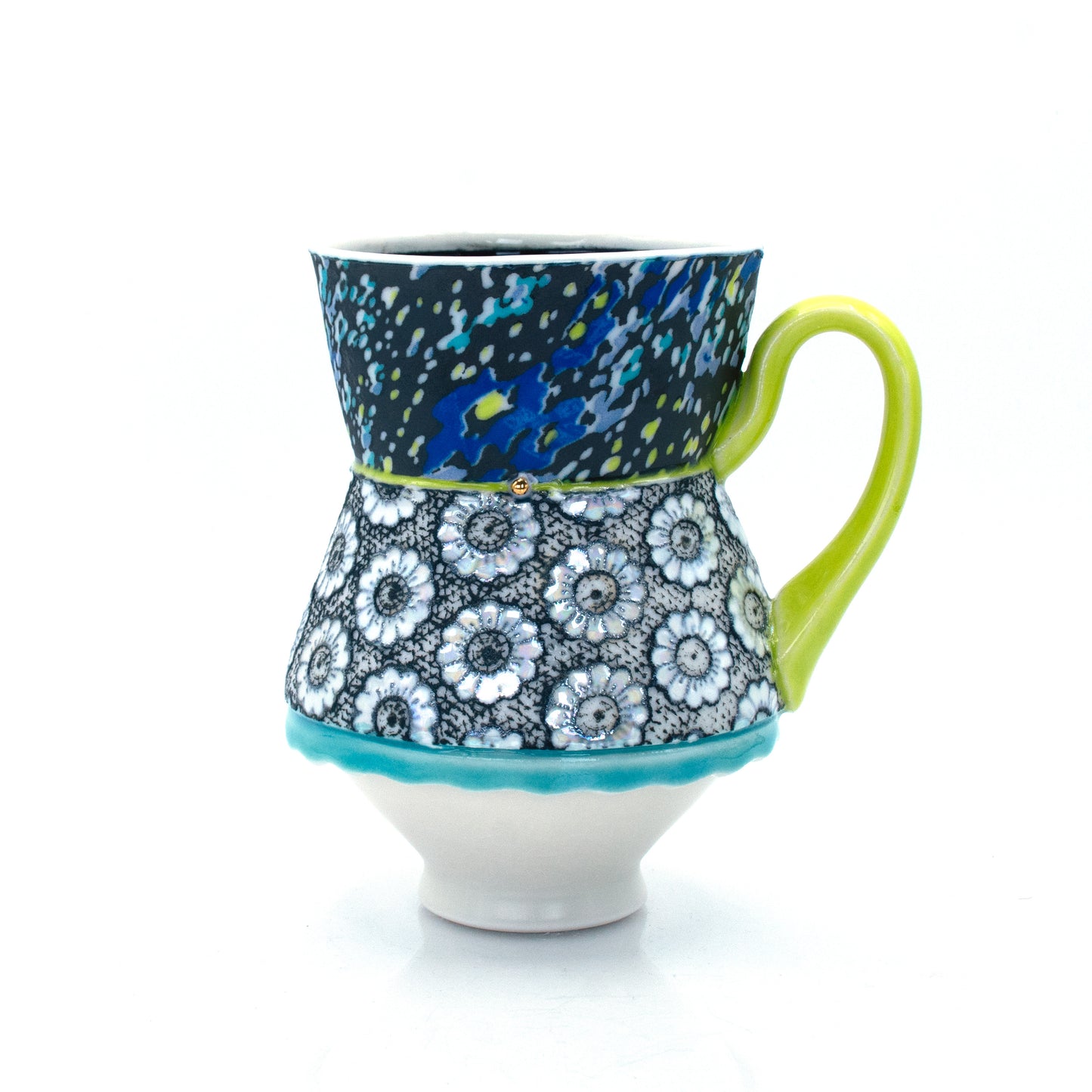Blue Floral Dimple Mug
