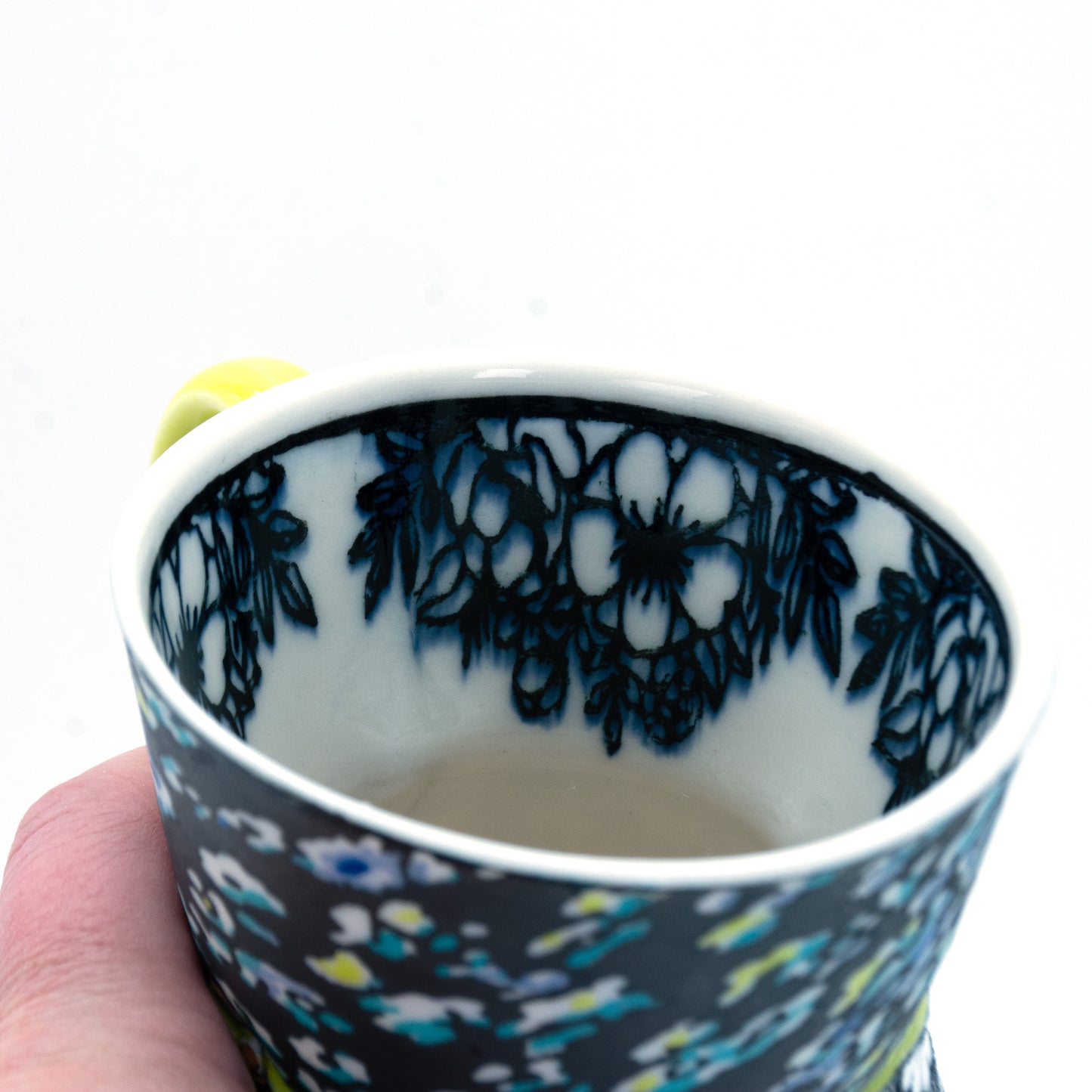 Blue Floral Dimple Mug