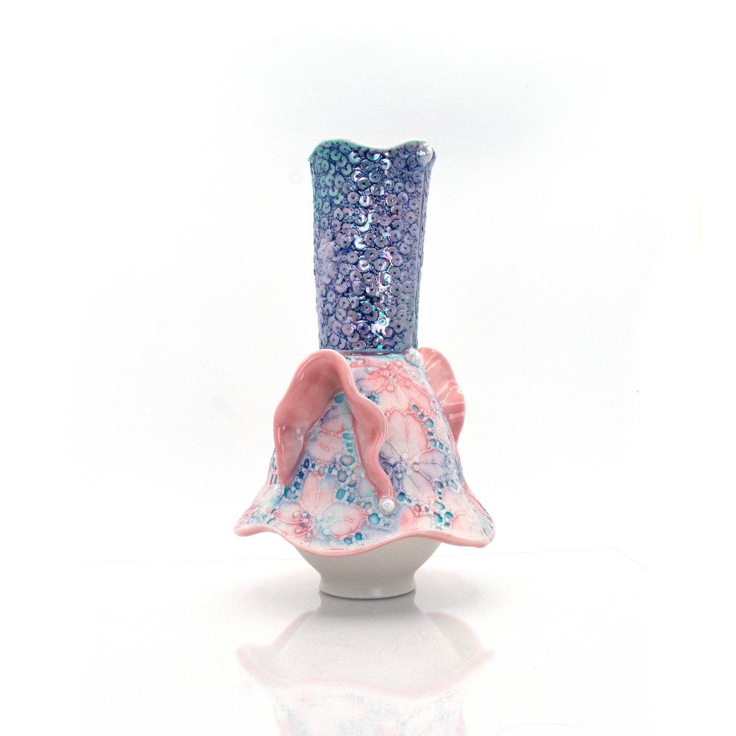Mermaid Sequin Ruffle Vase