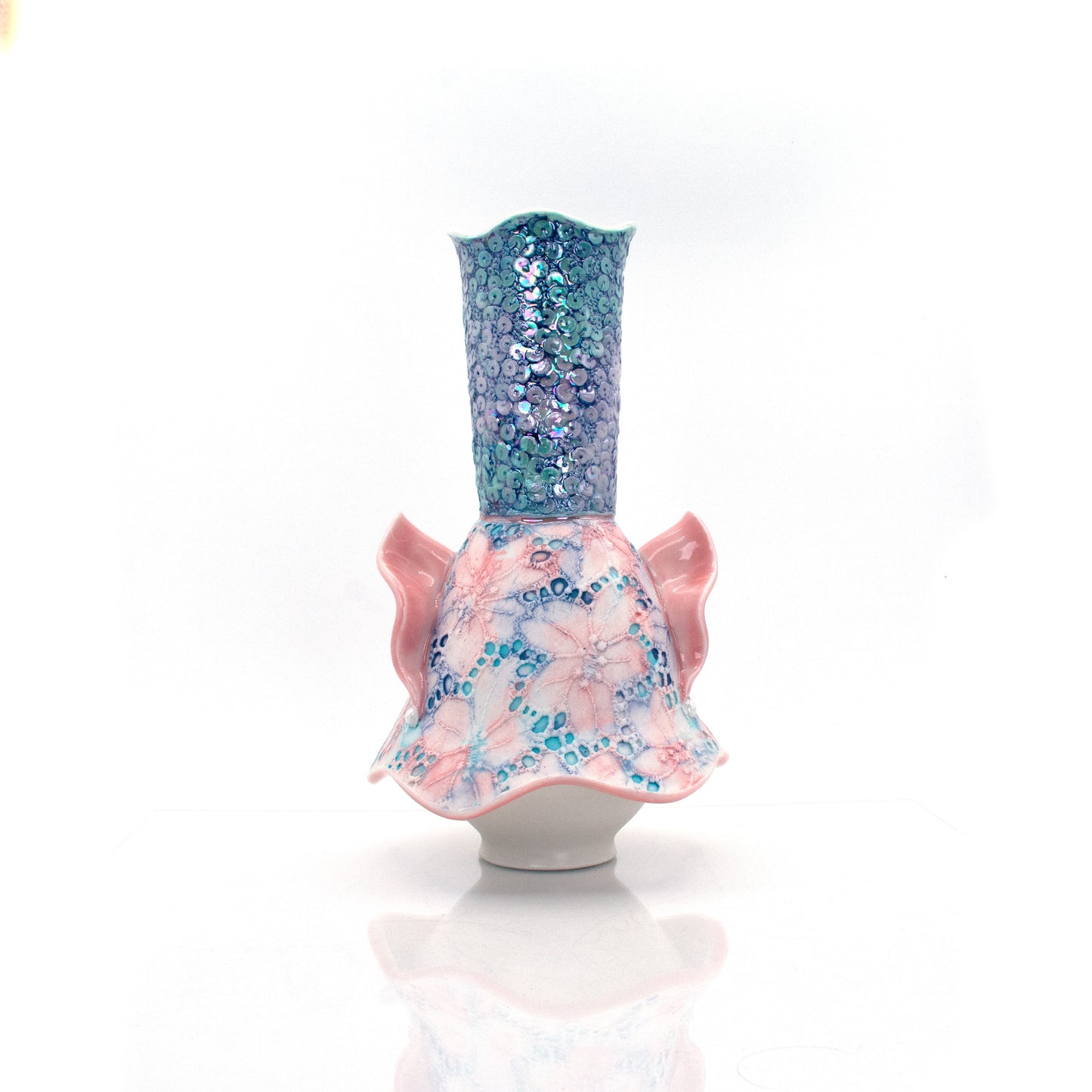 Mermaid Sequin Ruffle Vase