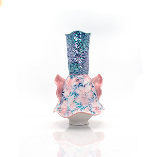 Mermaid Sequin Ruffle Vase