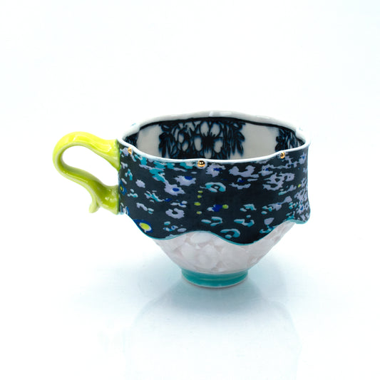 Blue Floral Latte Mug