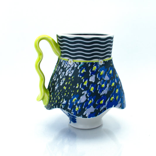 Blue Floral Skirted Mug