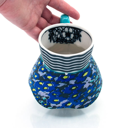 Blue Floral Skirted Mug