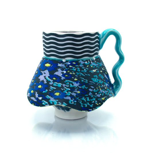 Blue Floral Skirted Mug