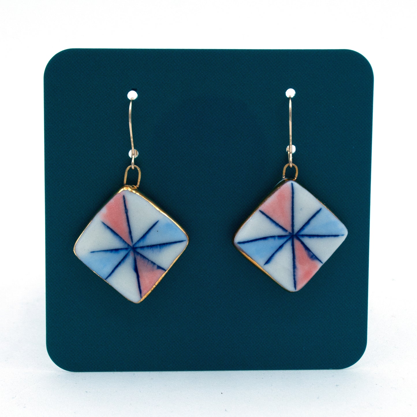 Quilt Square Plate Earrings