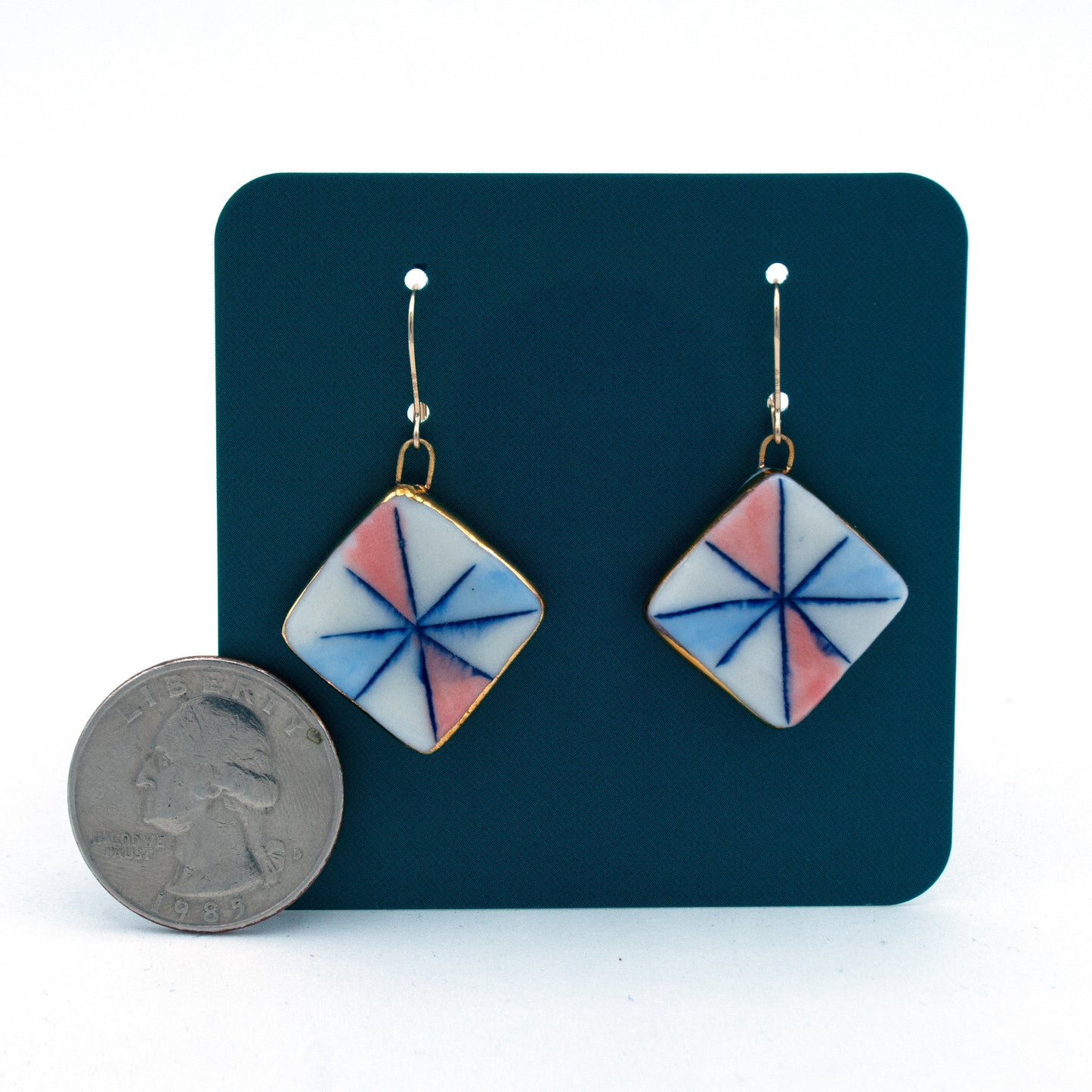 Quilt Square Plate Earrings