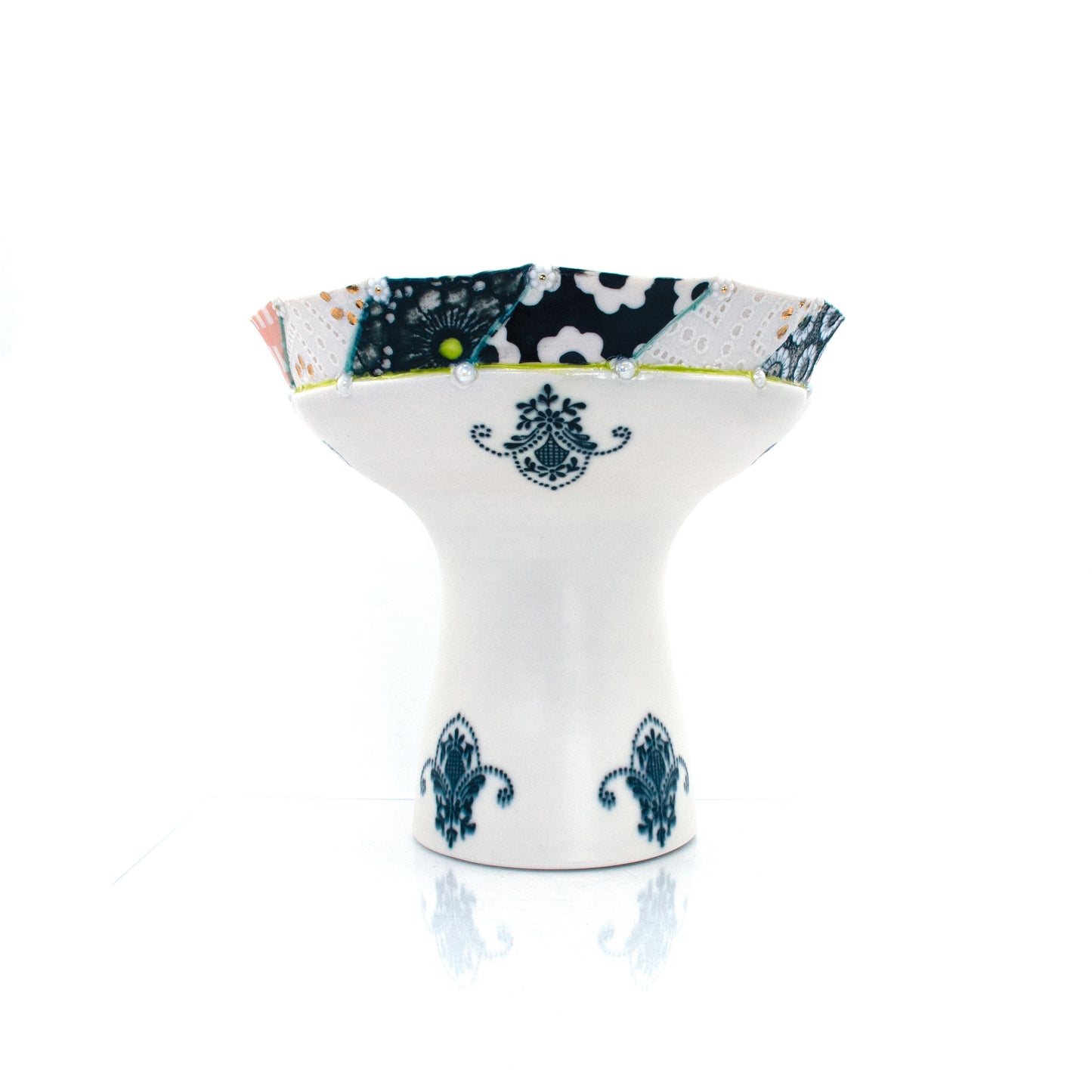 Quilted Pedestal Bowl