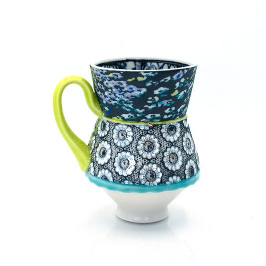 Blue Floral Dimple Mug