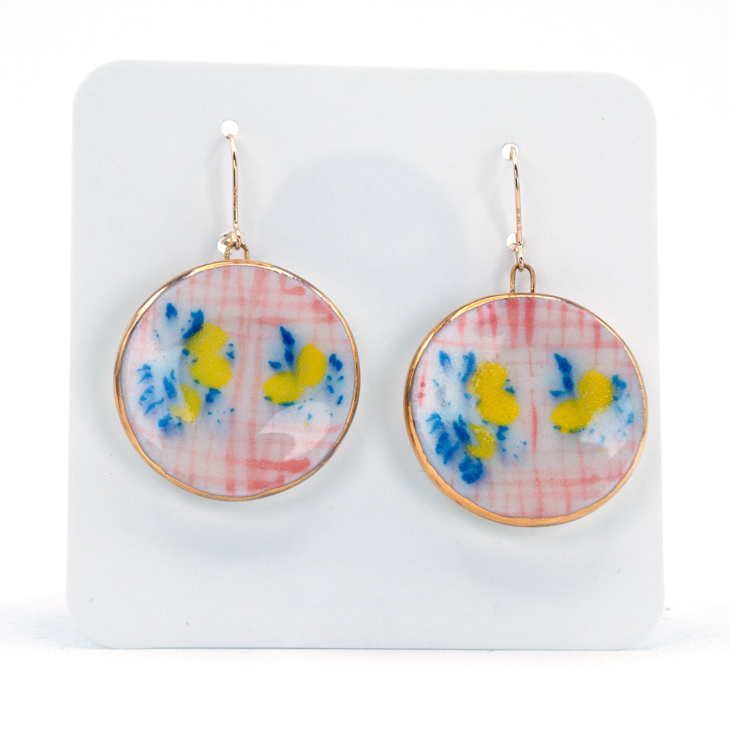 Blue Lemon Drop Plate Earrings