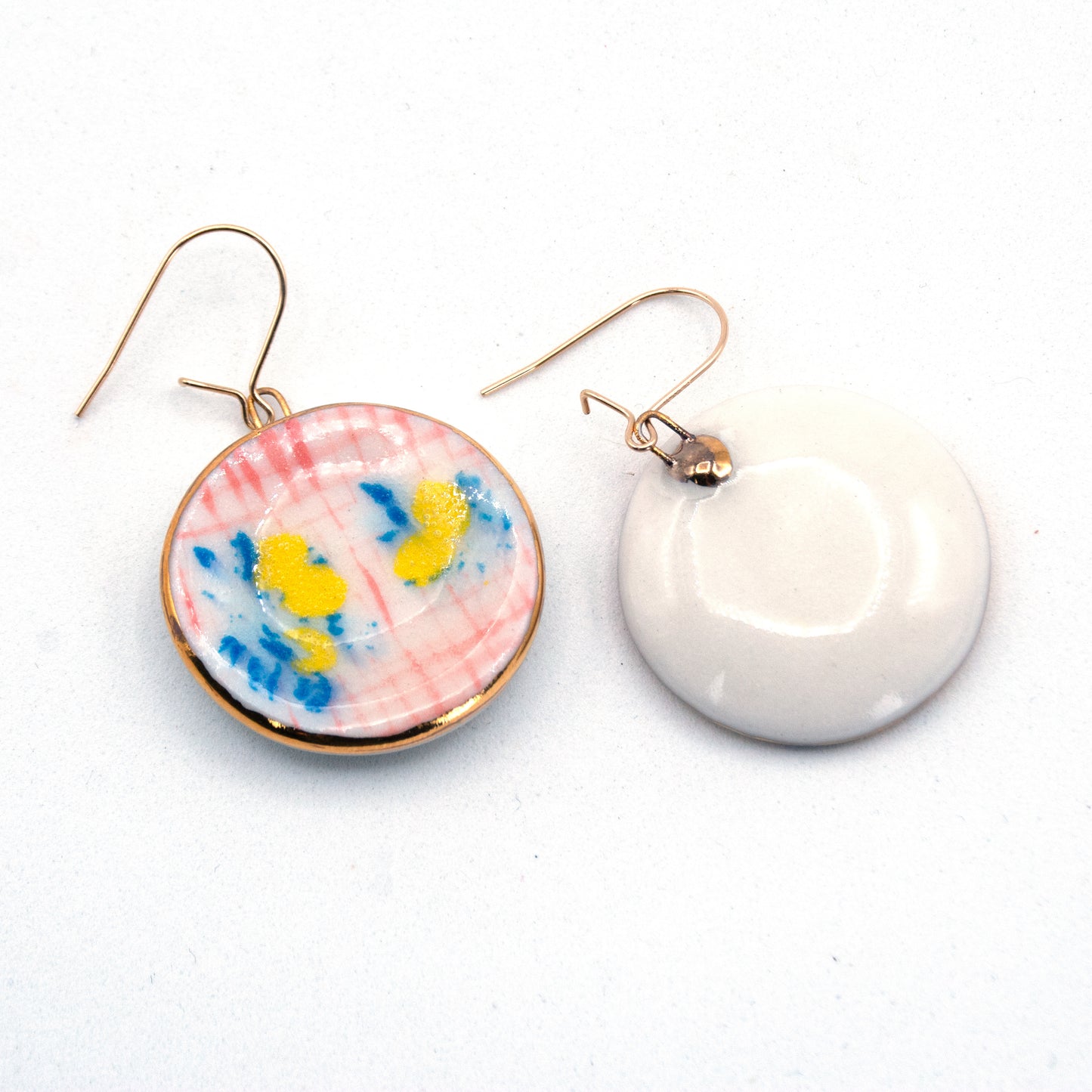 Blue Lemon Drop Plate Earrings