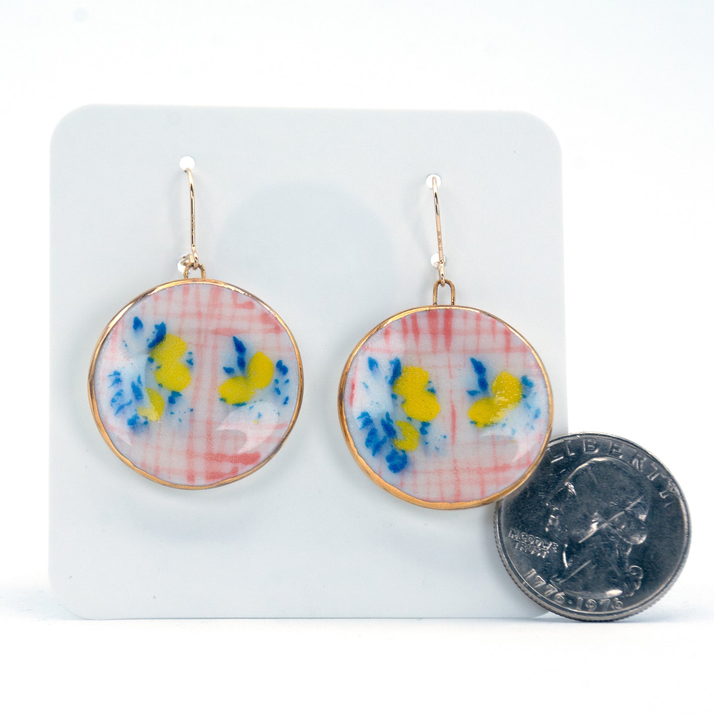 Blue Lemon Drop Plate Earrings