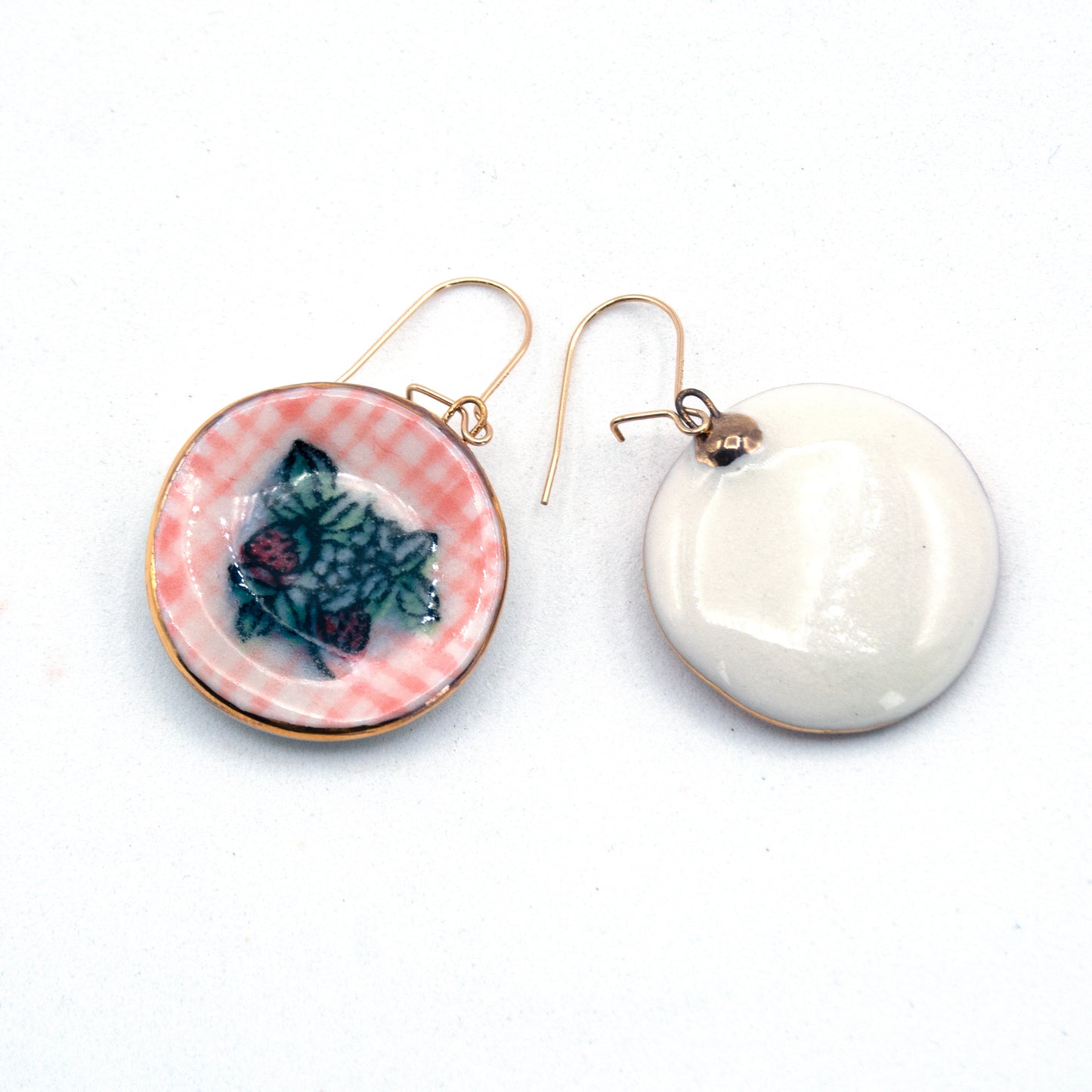 Strawberry Picnic Plate Earrings