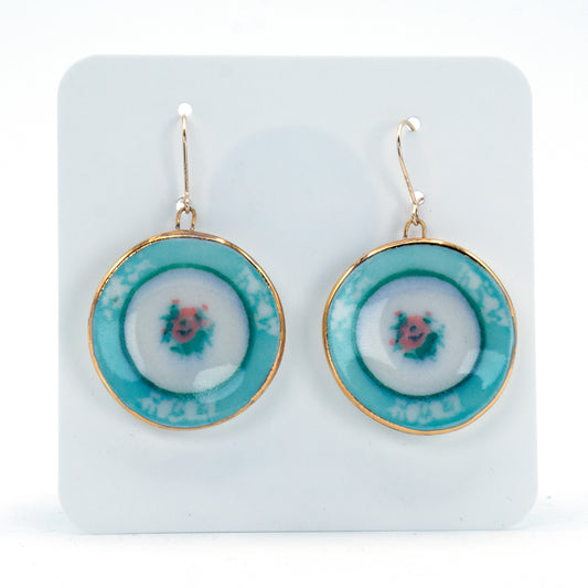 Tea Party Plate Earrings (Turquoise)