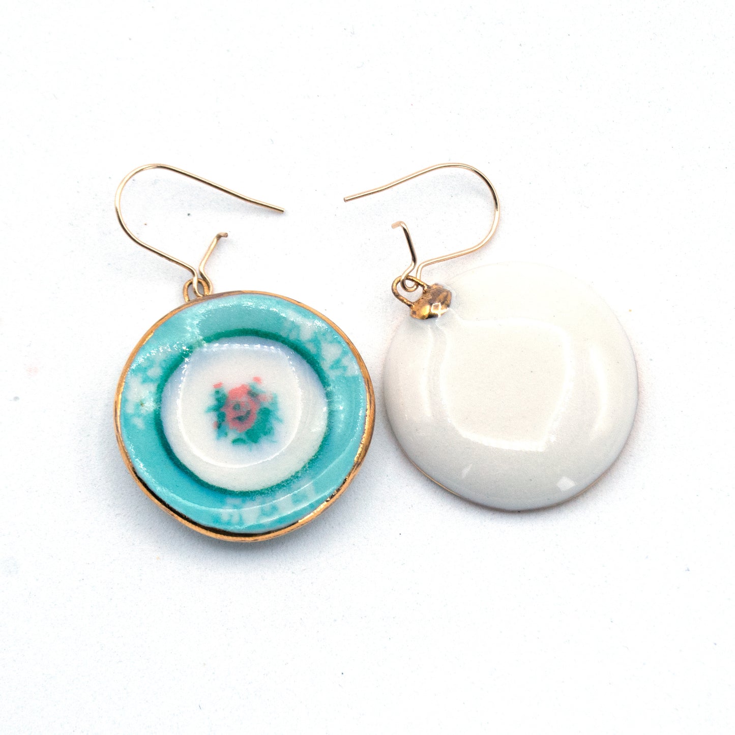 Tea Party Plate Earrings (Turquoise)