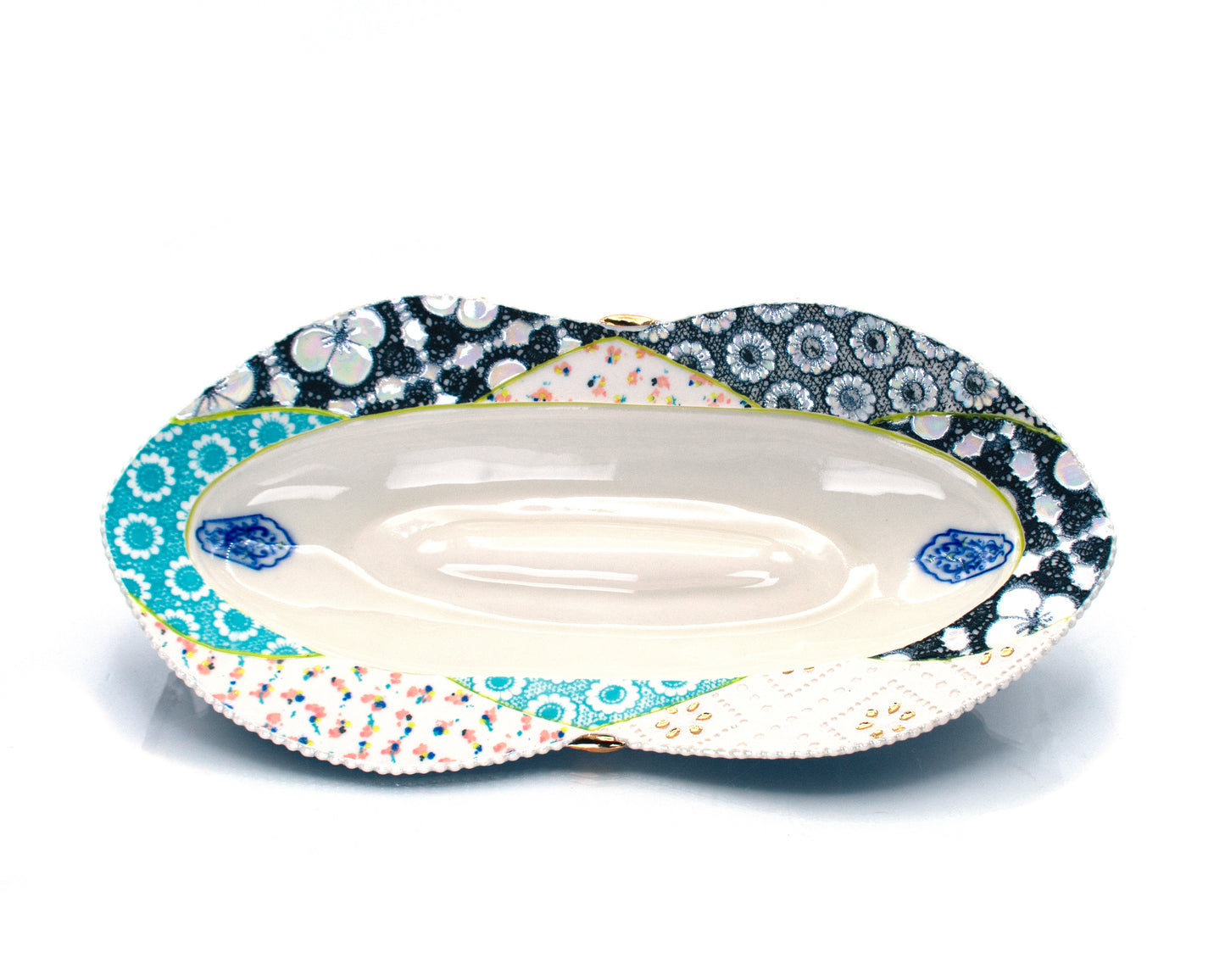 Confetti Floral and Lace Oval Platter